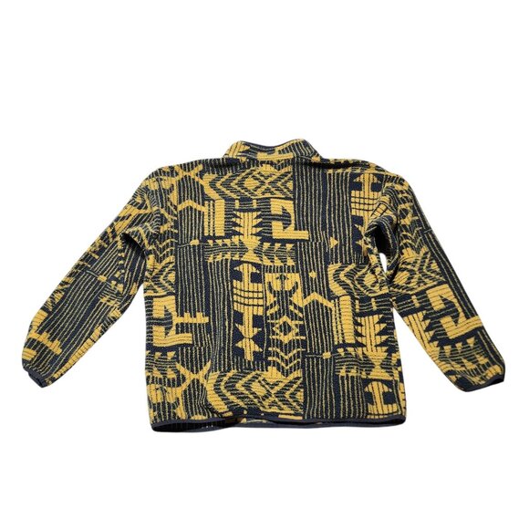 Columbia Mens XXL/2TG Aztec Pattern Fleece Pullover Sweater Yellow & Gray - Picture 2 of 8